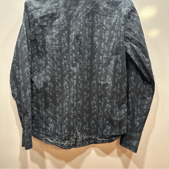 Brooks & Dunn Panhandle Slim Shirt Womens Large Black Pearl Snap Long Sleeve - Picture 10 of 16